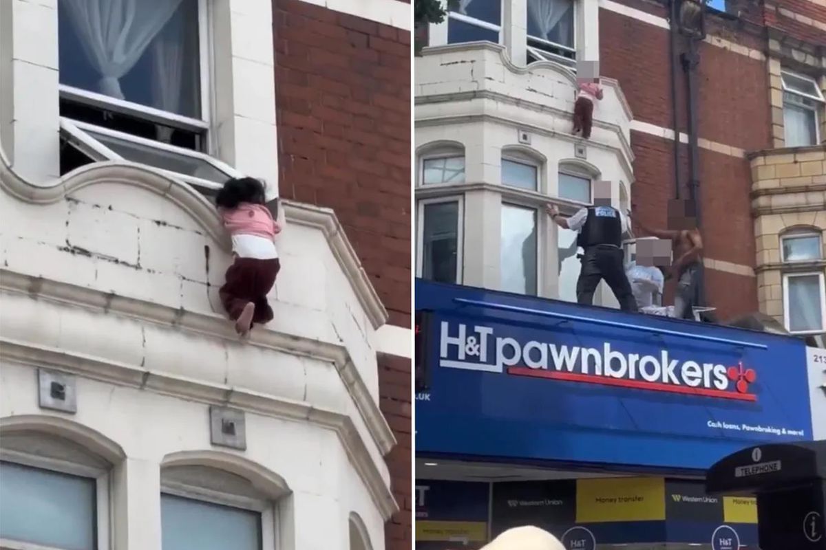 Londra’da mucize kurtuluş, pencereden düşen küçük kızı son anda yakaladılar